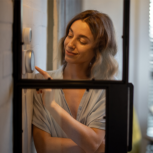 Women using smart home devices